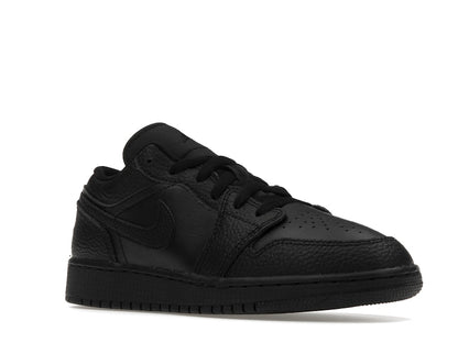 Jordan 1 Low Tumbled Leather Black (GS)