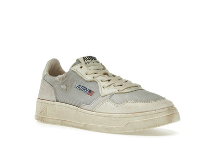 Autry Medalist Leather Low Grey White Super Vintage