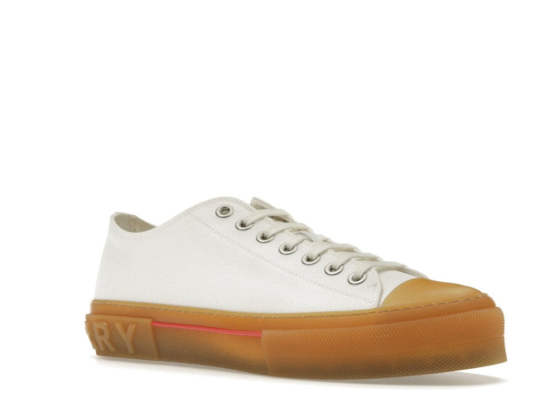Burberry Logo Detail Cotton Trainer White