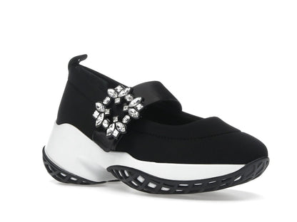 Roger Vivier Viv' Run Babies Black White Crystal Buckle (Women's)