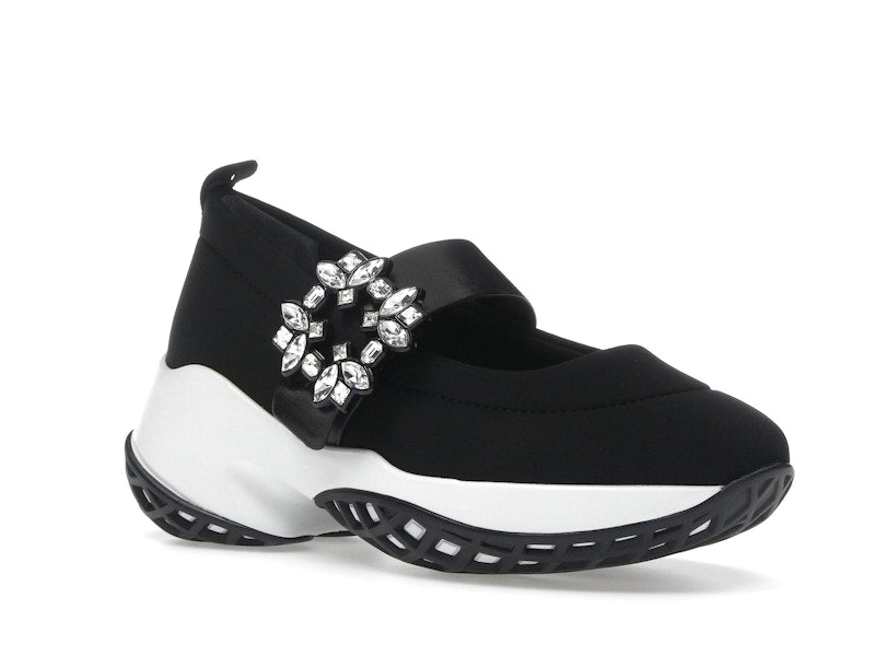 Roger Vivier Viv' Run Babies Black White Crystal Buckle (Women's)