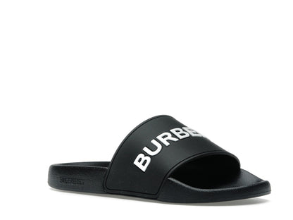 Burberry Logo Slides Black Optic White