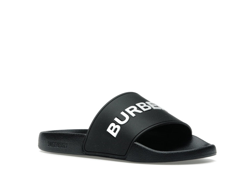 Burberry Logo Slides Black Optic White