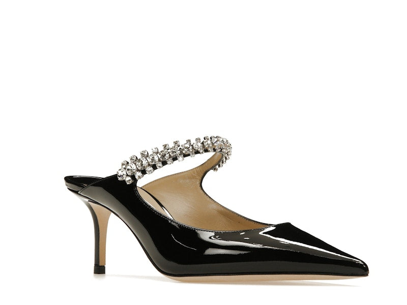 Jimmy Choo Bing 65mm Heeled Mule Black Patent Leather