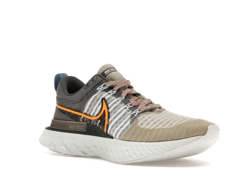 Nike React Infinity Run Flyknit 2 Light Bone Grey Orange