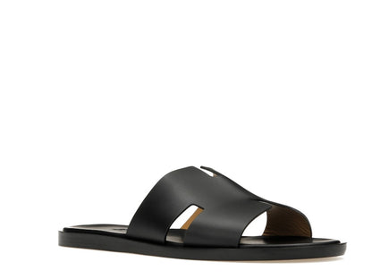 Hermes Izmir Sandal Noir Smooth Calfskin Leather
