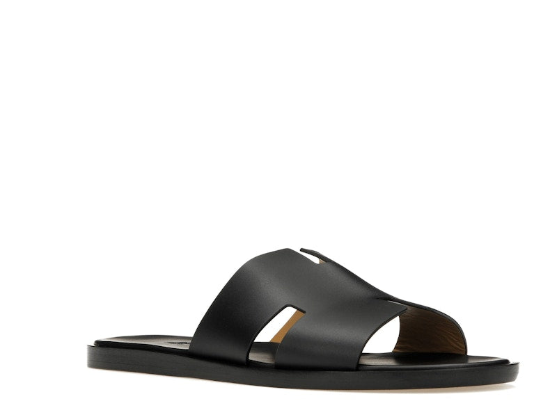 Hermes Izmir Sandal Noir Smooth Calfskin Leather