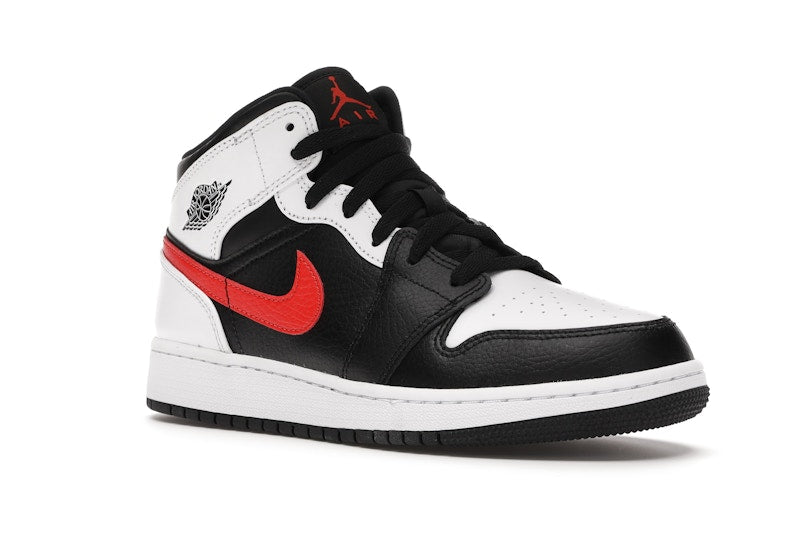 Jordan 1 Mid White Black Chile Red (GS)
