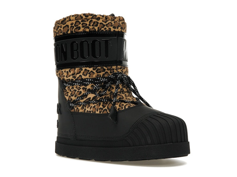 Moncler Shedir Snow Boots Palm Angels Black Leopard Print