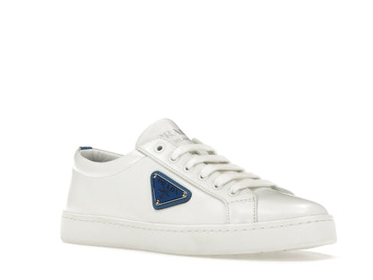 Prada Court Sneaker White Blue Leather (Women's)