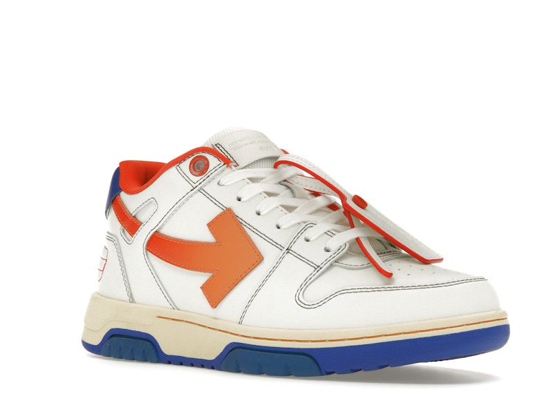 OFF-WHITE Out Of Office OOO Low Tops White Orange Blue Contrast Stitching