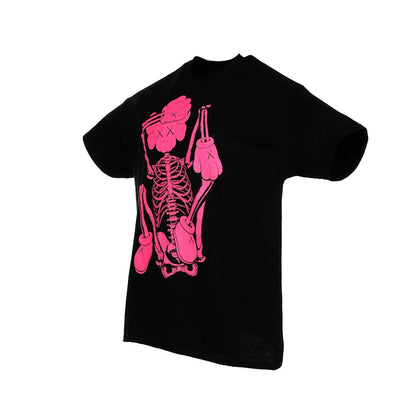 KAWS SKELETON NEW FICTION T-shirt Pink