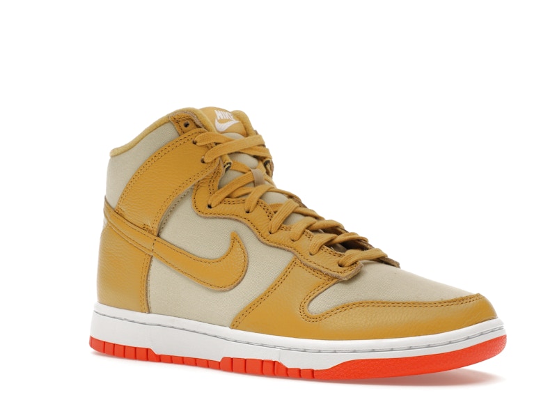 Nike Dunk High Wheat Gold Safety Orange