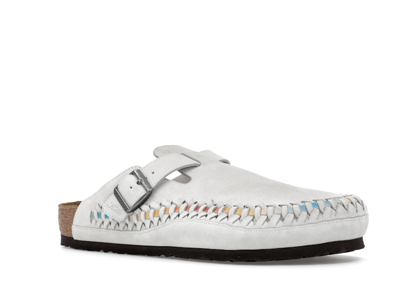 Birkenstock Boston Braided Suede Kith Antique White Tie Dye