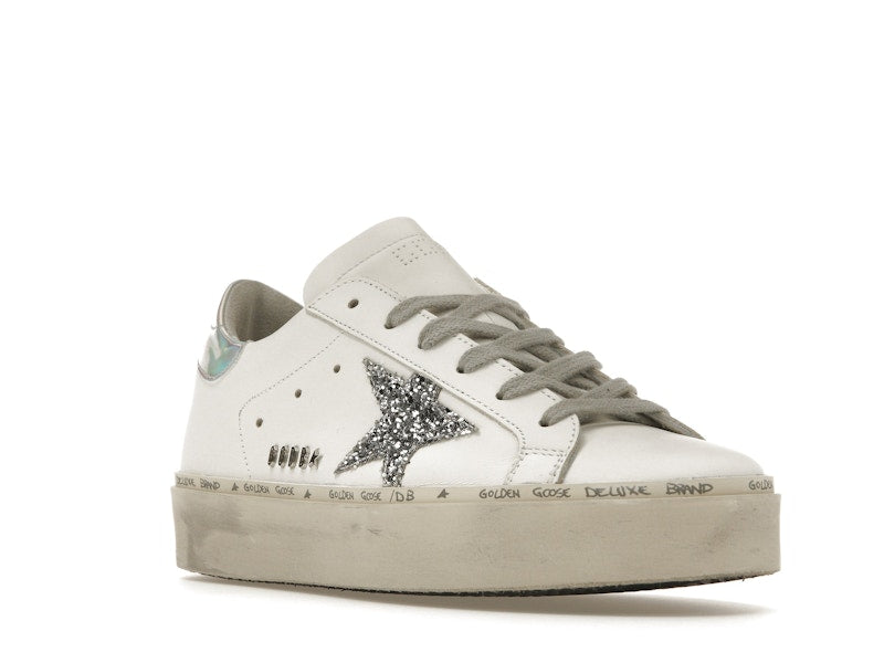 Golden Goose Hi Star White Glitter Star Mirror Heel (Women's)