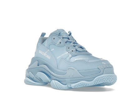Balenciaga All Over Logo Triple S Blue Grey (Women's)