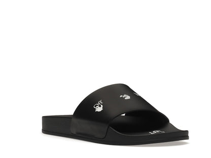 OFF-WHITE Drowning Man Logo Slides Black White FW21