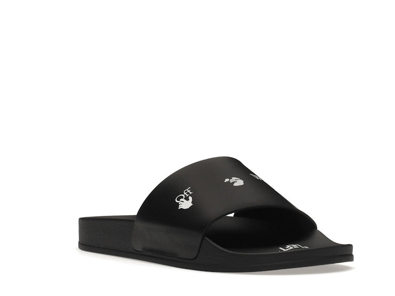 OFF-WHITE Drowning Man Logo Slides Black White FW21