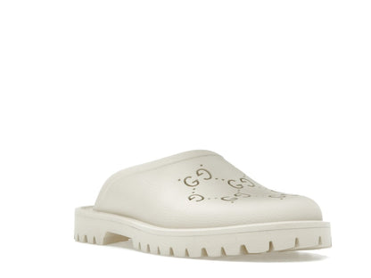 Gucci Slip-on Sandal Cut Out Monogram Mystic White