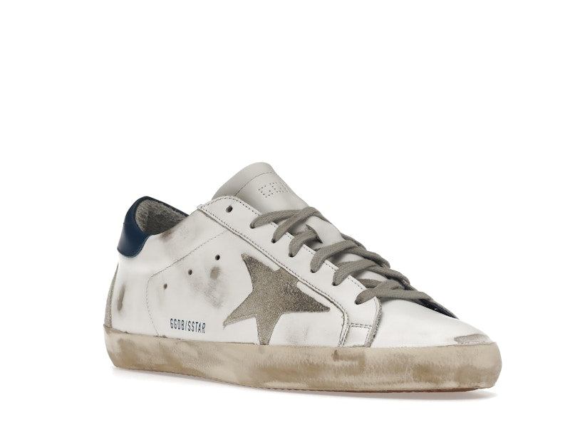 Golden Goose Super-Star White Royal Blue Grey Suede Patch
