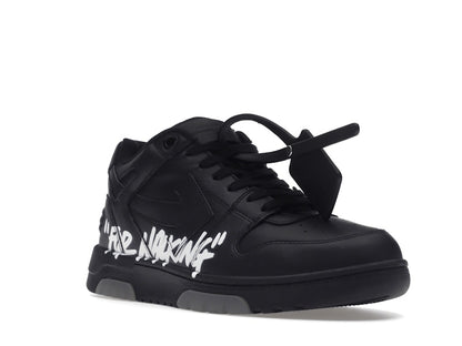 OFF-WHITE Out Of Office OOO "For Walking" Low Tops Black White