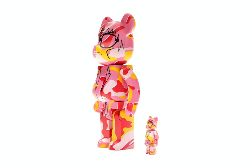 Bearbrick Andy Warhol Camo Ver. 100% & 400% Set Pink