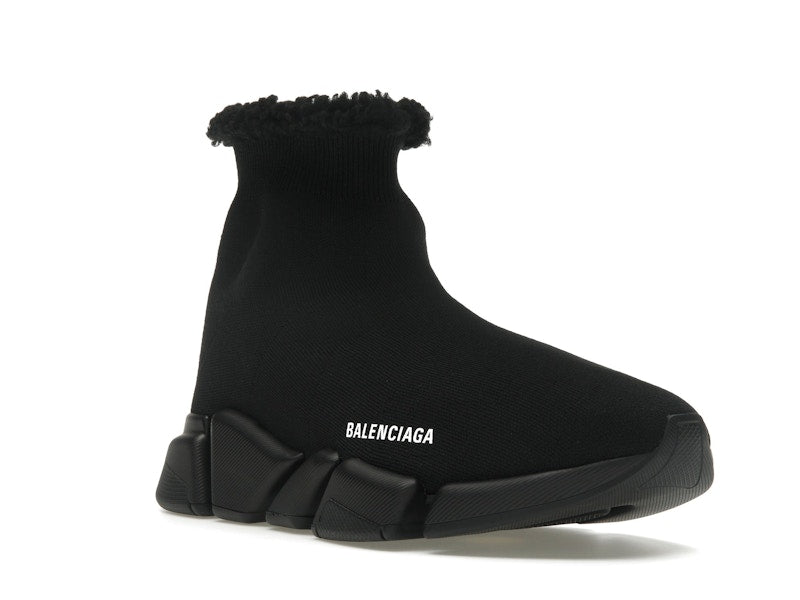 Balenciaga Speed 2.0 Recycled Fake Fur Black (Women's)