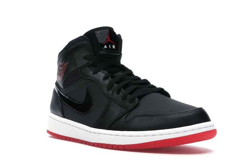 Jordan 1 Mid Black University Red
