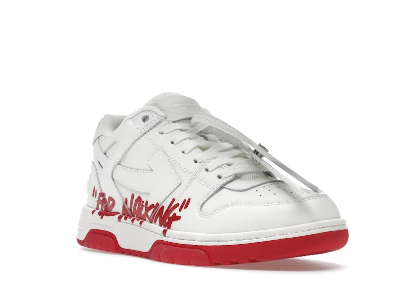 OFF-WHITE Out Of Office "OOO" Low Tops For Walking White White Red SS22