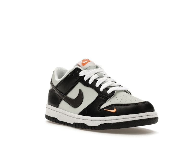 Nike Dunk Low Black Bright Mandarin Mini Swoosh (GS)