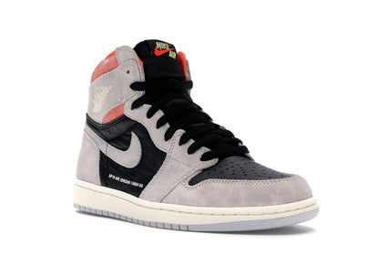 Jordan 1 Retro High Neutral Grey Hyper Crimson