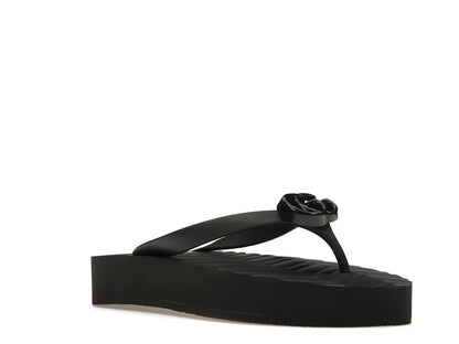 Gucci Chevron Thong Sandal Black Rubber