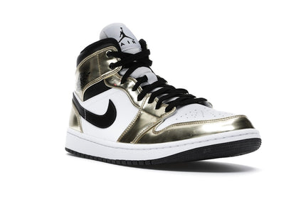 Jordan 1 Mid Metallic Gold Black White