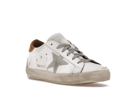Golden Goose Super-Star White Vacchetta Tan Grey Suede Patch (Women's)