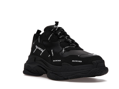 Balenciaga Triple S Allover Logo Black