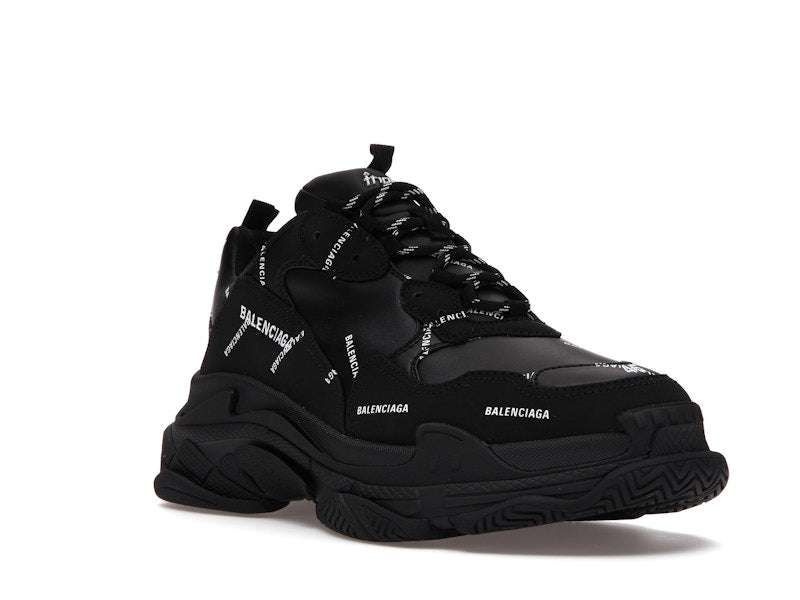 Balenciaga Triple S Allover Logo Black