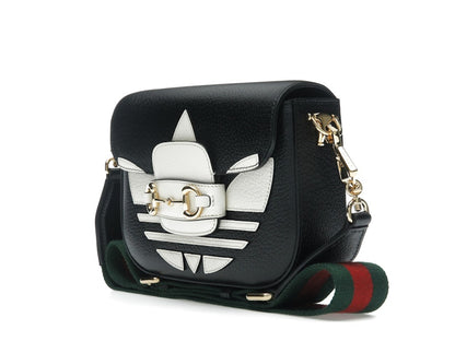 Gucci x adidas Horsebit 1955 Shoulder Bag Black/White