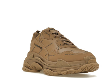 Balenciaga All Over Logo Triple S Beige