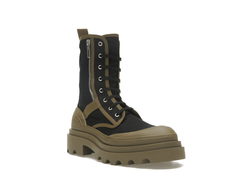 Bottega Veneta Lace-Up Boots Black Green