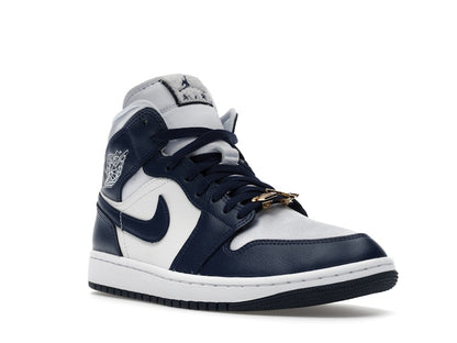 Jordan 1 Mid Football Grey White Midnight Navy (Women's)