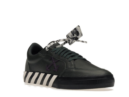 OFF-WHITE Vulc Low Dark Green Leather