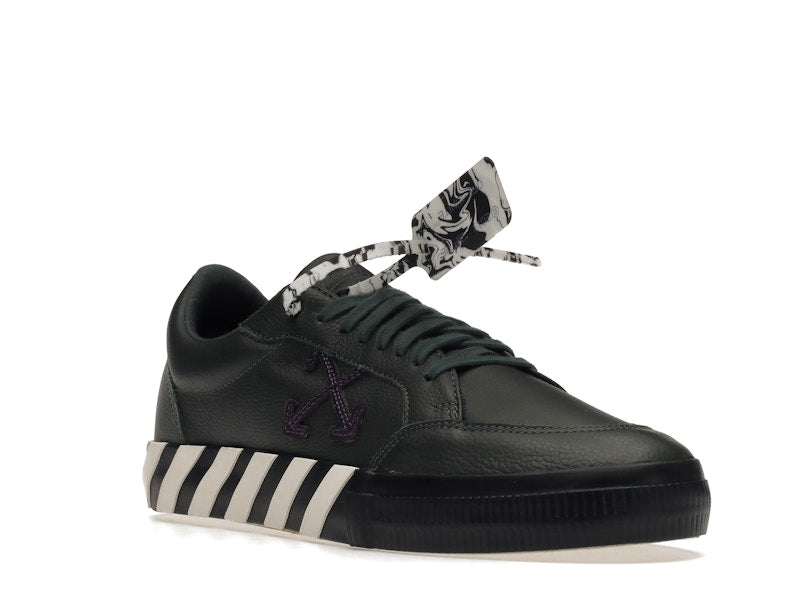 OFF-WHITE Vulc Low Dark Green Leather