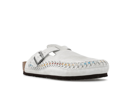 Birkenstock Boston Braided Suede Kith Antique White Tie Dye