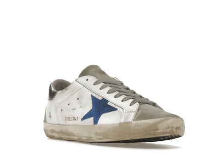 Golden Goose Super-Star White Elecctric Blue Silver