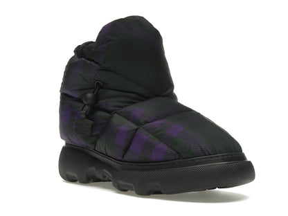 Burberry Check Pillow Boot Black Purple