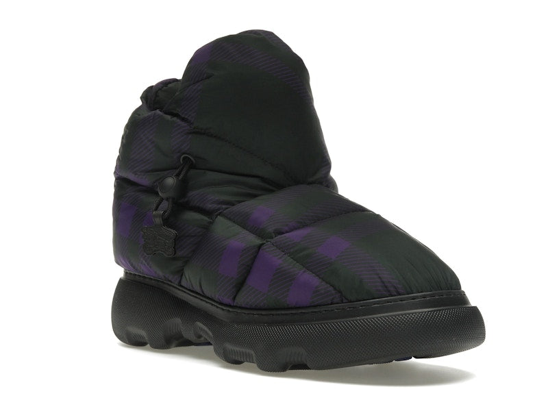 Burberry Check Pillow Boot Black Purple
