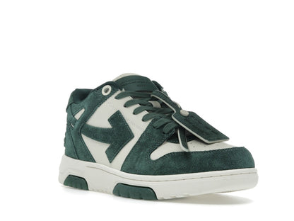 OFF-WHITE Out Of Office "OOO" Low Tops Jet Green Ecru Suede