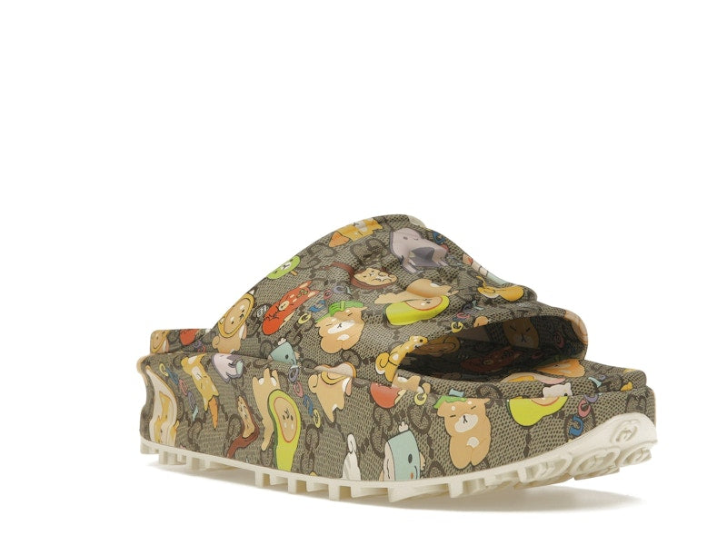 Gucci x Pikarar GG Animal Print Slide Beige Multi (Women's)
