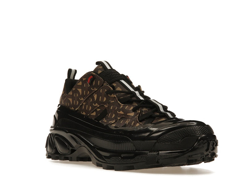Burberry Arthur Monogram Print Black Bridle Brown