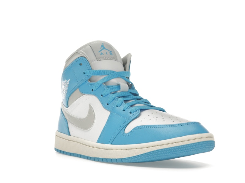 Jordan 1 Mid Dark Powder Blue White Sail Neutral Grey (Women's)